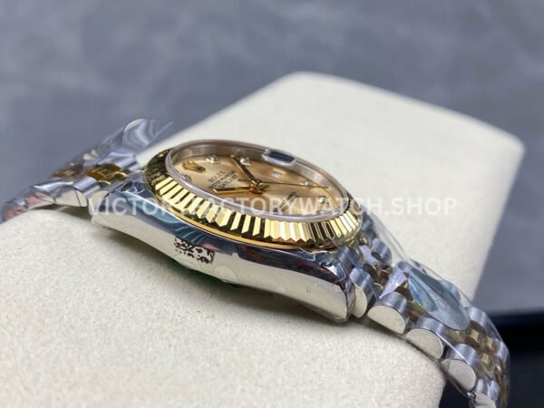 8+ Factory Counterweight Rolex Datejust 278273-0026 31mm Half Yellow Gold Diamond Champagne Dial Jubilee