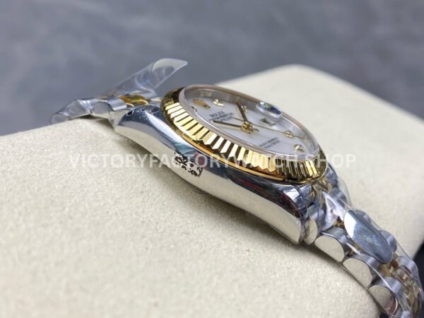 8+ Factory Counterweight Rolex Datejust 278273-0028 31mm Half Yellow Gold Diamond Mother Of Pearl Dial Jubilee