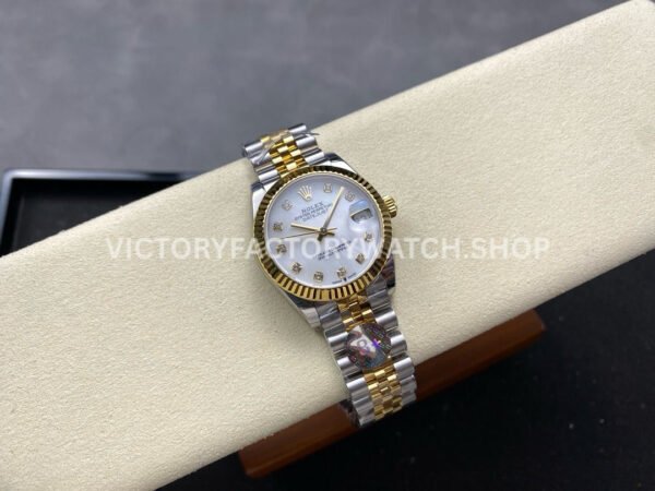 8+ Factory Counterweight Rolex Datejust 278273-0028 31mm Half Yellow Gold Diamond Mother Of Pearl Dial Jubilee