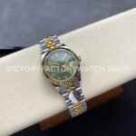 8+ Factory Counterweight Rolex Datejust 278273-0030 31mm Half Yellow Gold Diamond Green Dial Jubilee