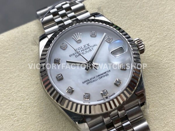 8+ Factory Counterweight Rolex Datejust 278274-0006 31mm Full Steel Diamond Mother Of Pearl Dial Jubilee