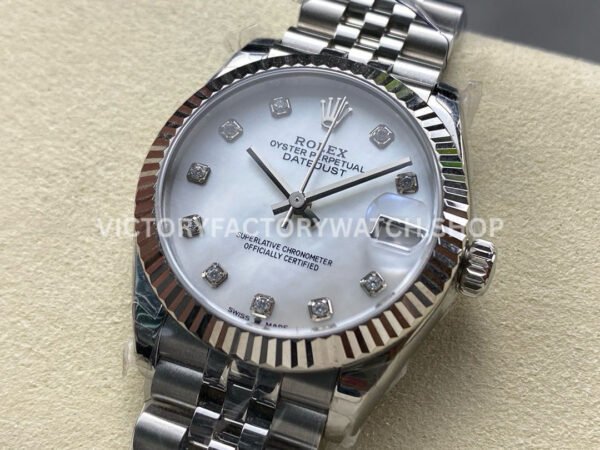 8+ Factory Counterweight Rolex Datejust 278274-0006 31mm Full Steel Diamond Mother Of Pearl Dial Jubilee