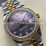 8+ Factory Counterweight Rolex Datejust 278383RBR-0024 31mm Diamond Yellow Gold Bezel Half Yellow Gold Diamond Mother Of Pearl Dial Jubilee