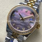 8+ Factory Counterweight Rolex Datejust 278383RBR-0024 31mm Diamond Yellow Gold Bezel Half Yellow Gold Diamond Mother Of Pearl Dial Jubilee