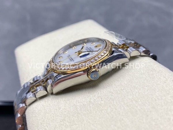 8+ Factory Counterweight Rolex Datejust 278383RBR-0028 31mm Diamond Yellow Gold Bezel Half Yellow Gold Diamond Mother Of Pearl Dial Jubilee