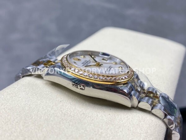 8+ Factory Counterweight Rolex Datejust 278383RBR-0028 31mm Diamond Yellow Gold Bezel Half Yellow Gold Diamond Mother Of Pearl Dial Jubilee