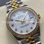 8+ Factory Counterweight Rolex Datejust 278383RBR-0028 31mm Diamond Yellow Gold Bezel Half Yellow Gold Diamond Mother Of Pearl Dial Jubilee