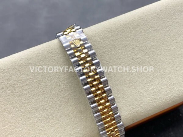 8+ Factory Counterweight Rolex Datejust 278383RBR-0030 31mm Diamond Yellow Gold Bezel Half Yellow Gold Diamond Green Dial Jubilee