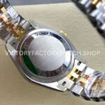 8+ Factory Counterweight Rolex Datejust 278383RBR-0030 31mm Diamond Yellow Gold Bezel Half Yellow Gold Diamond Green Dial Jubilee