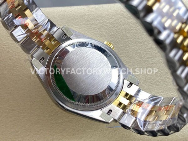 8+ Factory Counterweight Rolex Datejust 278383RBR-0030 31mm Diamond Yellow Gold Bezel Half Yellow Gold Diamond Green Dial Jubilee