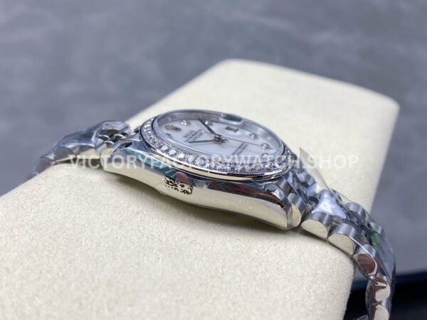 8+ Factory Counterweight Rolex Datejust 278384RBR-0008 31mm Diamond White Gold Bezel Full 904L Diamond Mother Of Pearl Dial Jubilee