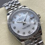 8+ Factory Counterweight Rolex Datejust 278384RBR-0008 31mm Diamond White Gold Bezel Full 904L Diamond Mother Of Pearl Dial Jubilee