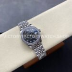 8+ Factory Counterweight Rolex Datejust 278384RBR-0010 31mm Diamond White Gold Bezel Full 904L Diamond Grey Dial Jubilee
