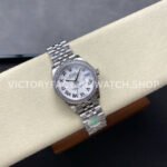 8+ Factory Counterweight Rolex Datejust 278384RBR-0014 31mm Diamond White Gold Bezel Full 904L Roman Numerals White Dial Jubilee