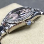 8+ Factory Counterweight Rolex Day-Date 118346-0084 36mm Diamond Platinum Bezel Full Platinum Diamond Mope Baguette Diamond Pink Dial