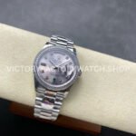 8+ Factory Counterweight Rolex Day-Date 118346-0084 36mm Diamond Platinum Bezel Full Platinum Diamond Mope Baguette Diamond Pink Dial