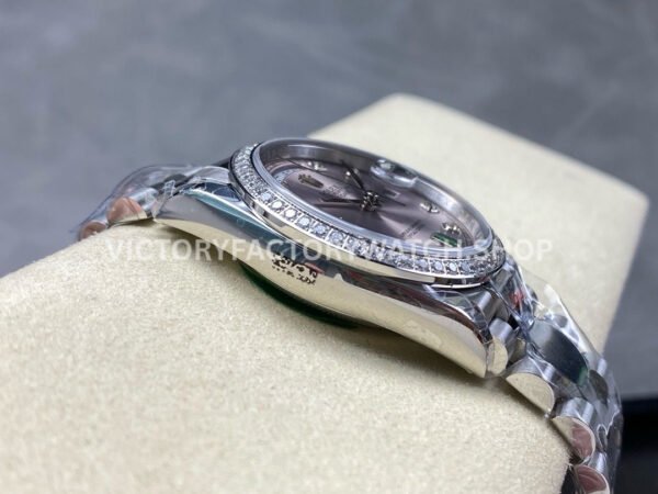 8+ Factory Counterweight Rolex Day-Date 118346-0084 36mm Diamond Platinum Bezel Full Platinum Diamond Mope Baguette Diamond Pink Dial