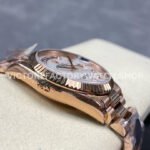 8+ Factory Counterweight Rolex Day-Date 128235-0029 36mm Full Rose Gold Diamond Mope Baguette Diamond Mother Of Pearl Dial