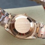 8+ Factory Counterweight Rolex Day-Date 128235-0029 36mm Full Rose Gold Diamond Mope Baguette Diamond Mother Of Pearl Dial