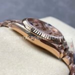 8+ Factory Counterweight Rolex Day-Date 128235-0039 36mm Full Rose Gold Baguette Diamond Rose Gold Dial