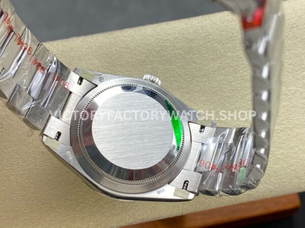 8+ Factory Counterweight Rolex Day-Date 128236-0008 36mm Full Platinum Roman Numerals Ice Blue Dial