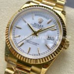 8+ Factory Counterweight Rolex Day-Date 128238-0081 36mm Full Yellow Gold White Dial