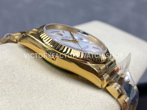 8+ Factory Counterweight Rolex Day-Date 128238-0081 36mm Full Yellow Gold White Dial