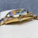 8+ Factory Counterweight Rolex Day-Date 128238-0106 36mm Full Yellow Gold Color Baguette Puzzle Blue Dial