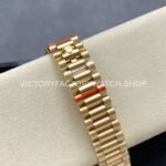 8+ Factory Counterweight Rolex Day-Date 128238-0106 36mm Full Yellow Gold Color Baguette Puzzle Blue Dial