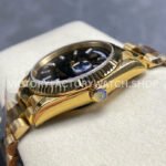 8+ Factory Counterweight Rolex Day-Date 128238 36mm Full Yellow Gold Baguette Diamond Black Dial