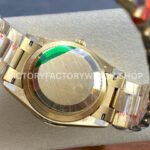 8+ Factory Counterweight Rolex Day-Date 128238 36mm Full Yellow Gold Baguette Diamond Black Dial