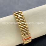8+ Factory Counterweight Rolex Day-Date 128238 36mm Full Yellow Gold Diamond Mope Baguette Diamond Red Ombré Dial