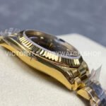 8+ Factory Counterweight Rolex Day-Date 128238 36mm Full Yellow Gold Diamond Mope Baguette Diamond Brown Dial