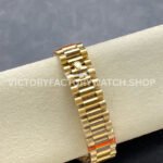 8+ Factory Counterweight Rolex Day-Date 128238 36mm Full Yellow Gold Diamond Mope Baguette Diamond Brown Dial
