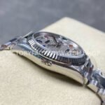 8+ Factory Counterweight Rolex Day-Date 128239-0019 Full White Gold Baguette Diamond White Gold Dial