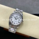 8+ Factory Counterweight Rolex Day-Date 128239-0038 36mm Full White Gold Roman Numerals White Dial