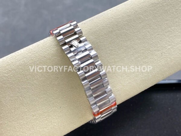 8+ Factory Counterweight Rolex Day-Date 128239-0038 36mm Full White Gold Roman Numerals White Dial