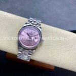 8+ Factory Counterweight Rolex Day-Date 128239-0071 36mm White Gold Baguette Diamond Pink Dial