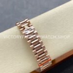 8+ Factory Counterweight Rolex Day-Date 128345RBR-0054 36mm Diamond Bezel Full Rose Gold Roman Numerals White Dial