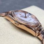 8+ Factory Counterweight Rolex Day-Date 128345RBR-0054 36mm Diamond Bezel Full Rose Gold Roman Numerals White Dial