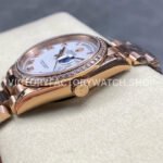 8+ Factory Counterweight Rolex Day-Date 128345RBR-0054 36mm Diamond Bezel Full Rose Gold Roman Numerals White Dial
