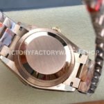 8+ Factory Counterweight Rolex Day-Date 128345RBR-0083 36mm Diamond Bezel Full Rose Gold Baguette Diamond Blue Green Dial