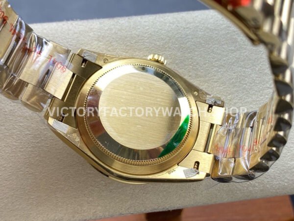 8+ Factory Counterweight Rolex Day-Date 128348RBR-0049 36mm Diamond Yellow Gold Bezel Full Yellow Gold Diamond&Roman Numerals Orange Gradient Dial