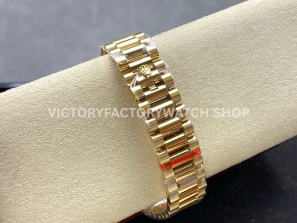 8+ Factory Counterweight Rolex Day-Date 128348RBR-0049 36mm Diamond Yellow Gold Bezel Full Yellow Gold Diamond&Roman Numerals Orange Gradient Dial