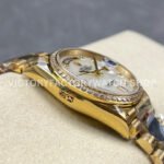 8+ Factory Counterweight Rolex Day-Date 128348RBR-0017 36mm Diamond Bezel Full Yellow Gold Diamond Mope Baguette Diamond Mother Of Pearl Dial