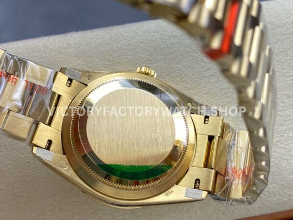 8+ Factory Counterweight Rolex Day-Date 128348RBR-0026 36mm Diamond Bezel Full Yellow Gold Champagne Dial