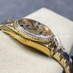 8+ Factory Counterweight Rolex Day-Date 128348RBR-0030 36mm Diamond Yellow Gold Bezel Full Yellow Gold Baguette Diamond Yellow Gold Dial