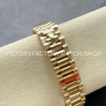 8+ Factory Counterweight Rolex Day-Date 128348RBR-0030 36mm Diamond Yellow Gold Bezel Full Yellow Gold Baguette Diamond Yellow Gold Dial