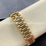 8+ Factory Counterweight Rolex Day-Date 128348RBR-0035 36mm Diamond Bezel Full Yellow Gold Diamond Mope Baguette Diamond Green Dial