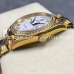 8+ Factory Counterweight Rolex Day-Date 128348RBR-0042 36mm Diamond Bezel Full Yellow Gold Roman Numerals White Dial